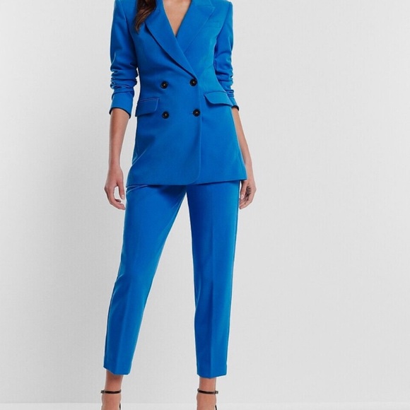 Express Blue Editor Super High Rise Ankle Trouser Size 12 - Picture 2 of 3